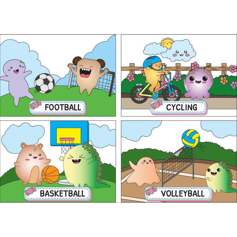 Sports Doodle Art Colouring Pages – Sports - Digital Printable 4 Edu Doodle Colouring Sports 4