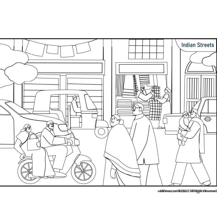 Colouring Pages for Kids (Indian Lifestyle and Culture, Vol 2) – Digital Printable 5 Colouring Pages for Kids (Indian Lifestyle and Culture, Vol 2) – Digital Printable - Image 5