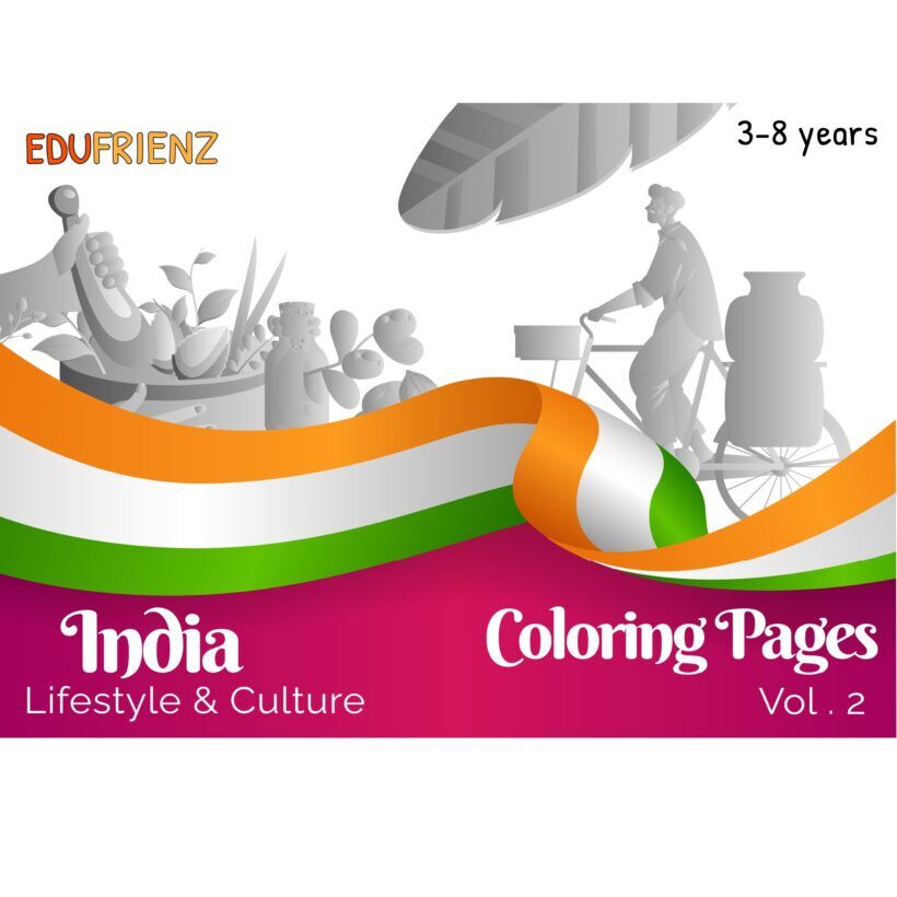 Colouring Pages for Kids (Indian Lifestyle and Culture, Vol 2) – Digital Printable 1 Places of Interest India Coloring Pages (Vol 2) - Digital Printable