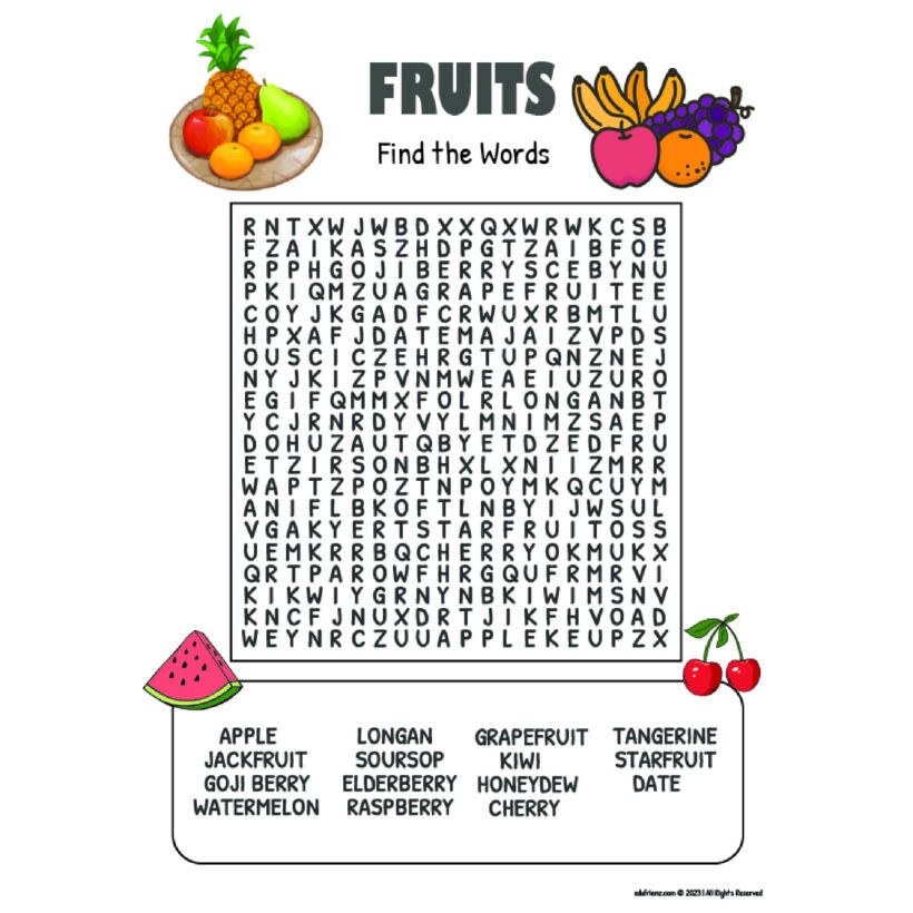 Game Activities Worksheet - Word Search Digital Printable (6-7 years old) 4 Game Activities Worksheet - Word Search Digital Printable (6-7 years old) - Image 4