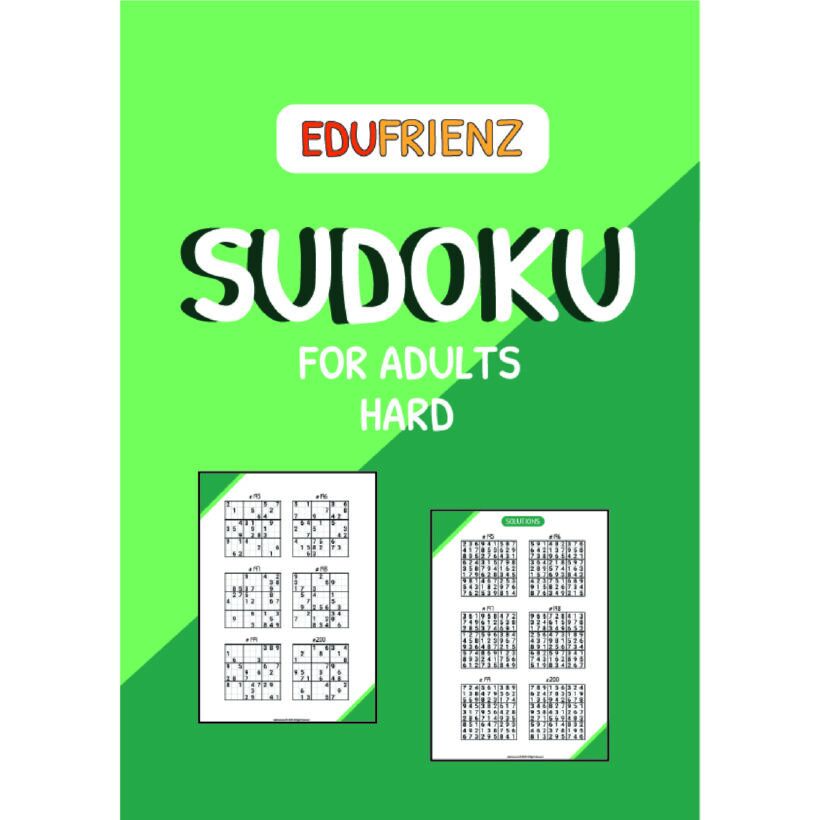 Game Activities Worksheets - Sudoku for Adults (Hard) Digital Printable 1 Printable Sudoku