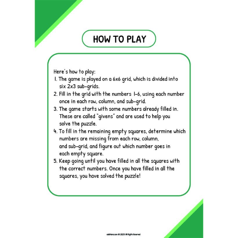 Game Activities Worksheets - Sudoku for Adults (Hard) Digital Printable 2 Game Activities Worksheets - Sudoku for Adults (Hard) Digital Printable - Image 2