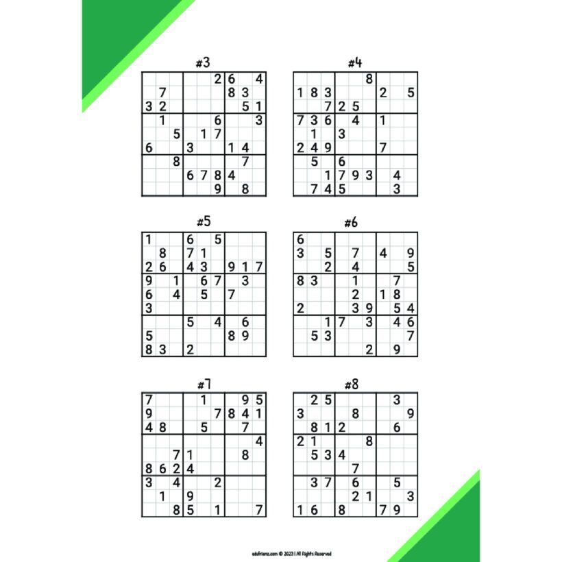 Game Activities Worksheets - Sudoku for Adults (Hard) Digital Printable 4 Game Activities Worksheets - Sudoku for Adults (Hard) Digital Printable - Image 4