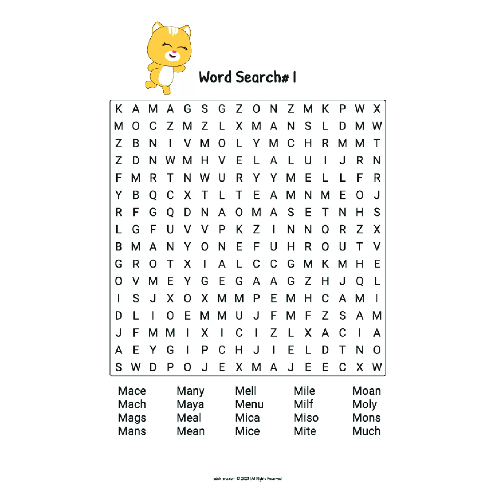 Game Activities Worksheet - Word Search 4 letters - Letter M to P - Digital Printable 3 4 Letter Words Search Letter MNOP 2 jpg