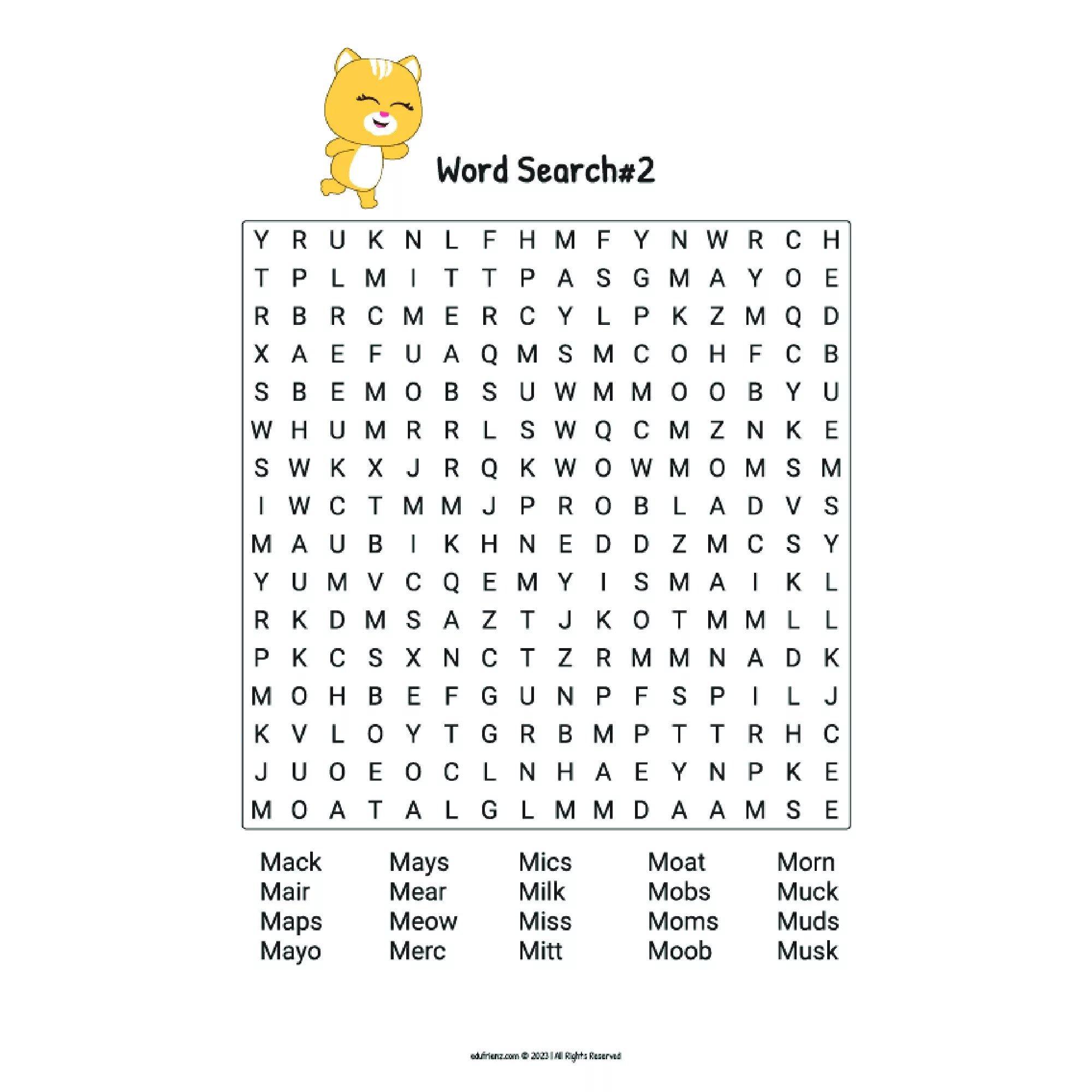 Game Activities Worksheet - Word Search 4 letters - Letter M to P - Digital Printable 4 4 Letter Words Search Letter MNOP 3 jpg