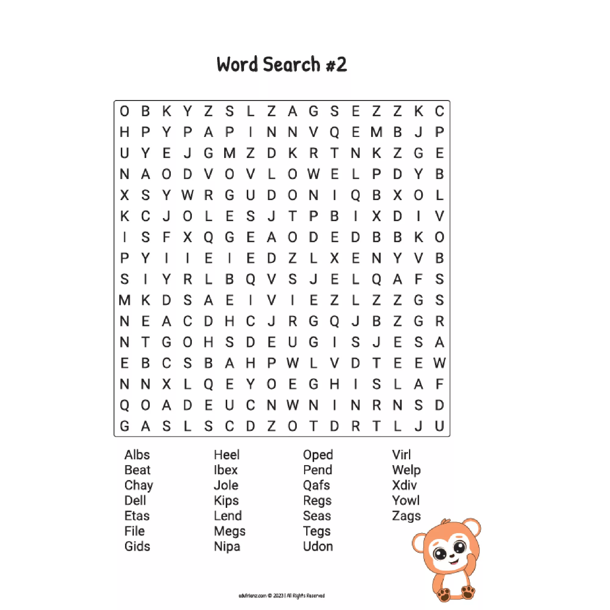 Game Activities Worksheet - Word Search 4 letters A-Z Digital Printable - Vol.2 4 4 Letter Words Search a z vol.2 3 jpg