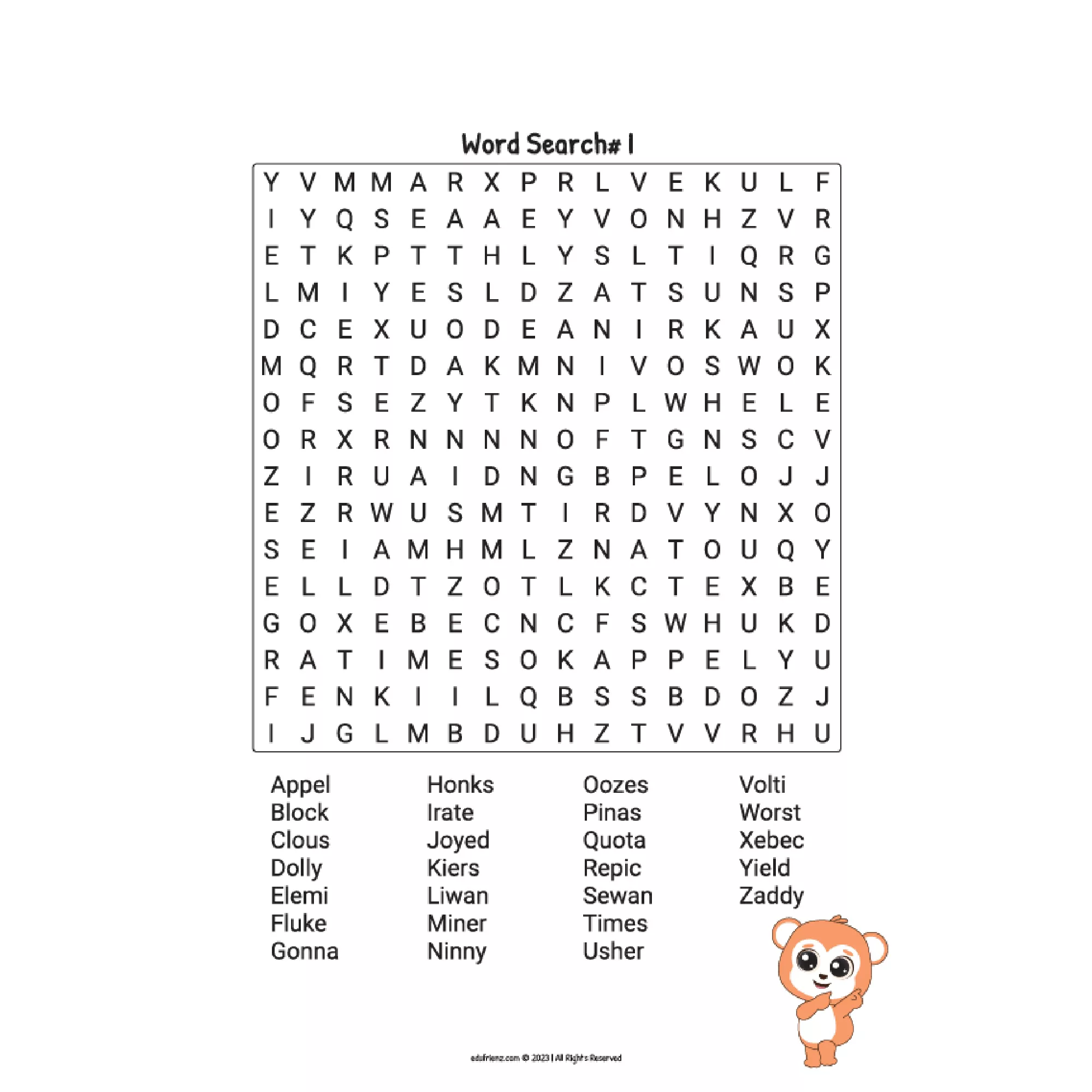 Game Activities Worksheet - Word Search 5 letters A-Z Digital Printable - Vol.6 3 5 Letter Words Search a z vol.6 2 jpg