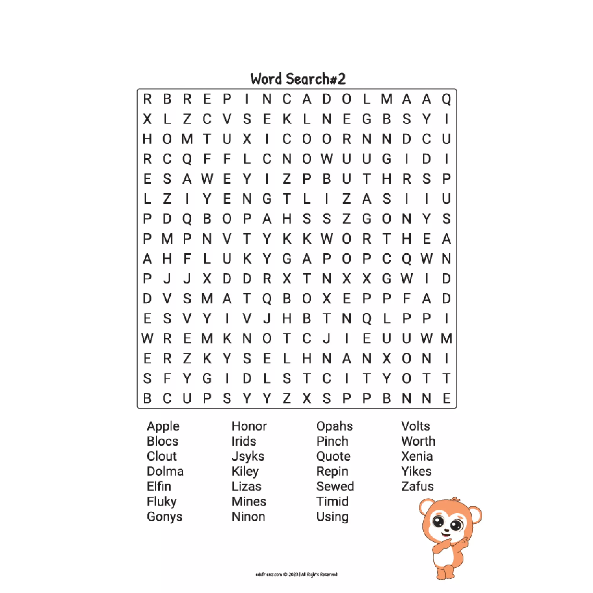 Game Activities Worksheet - Word Search 5 letters A-Z Digital Printable - Vol.6 4 5 Letter Words Search a z vol.6 3 jpg