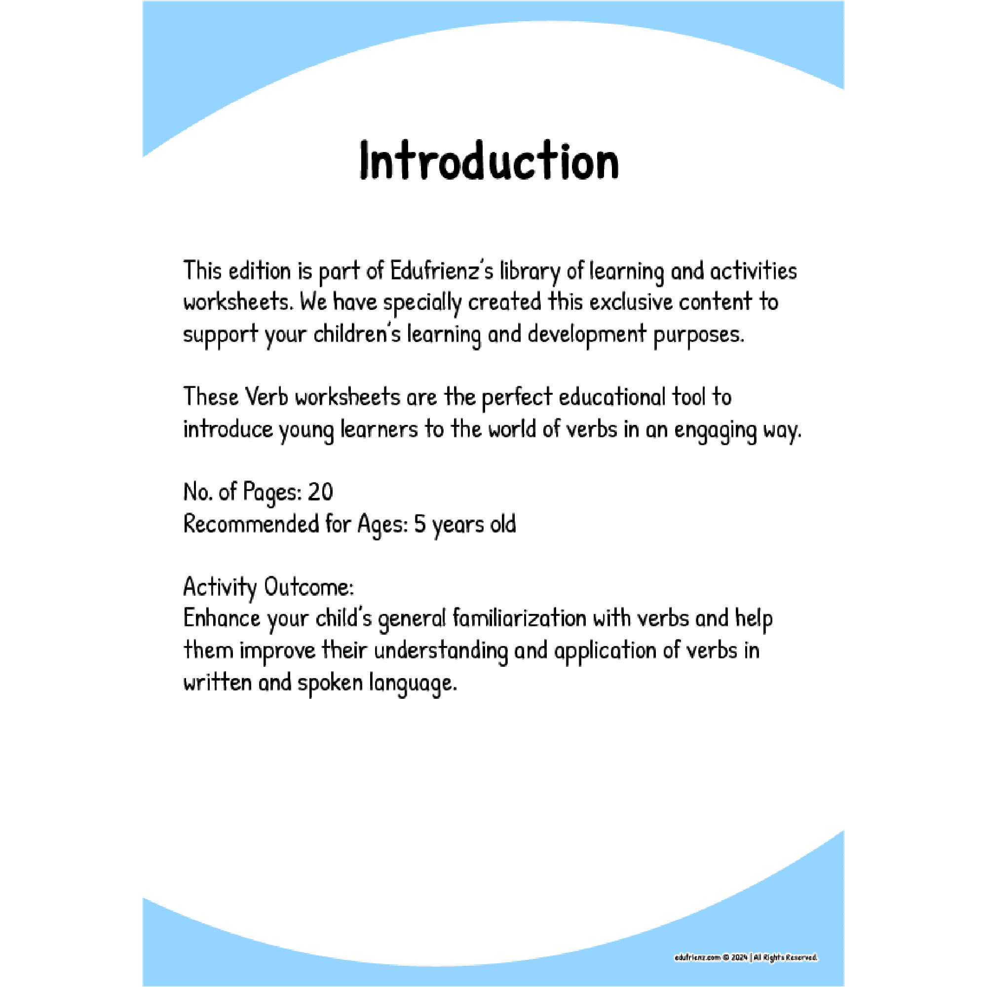 Learn About Verb Worksheets - Level 2 - Digital Printable 2 VERBS LEVEL 2 VOL 1 2