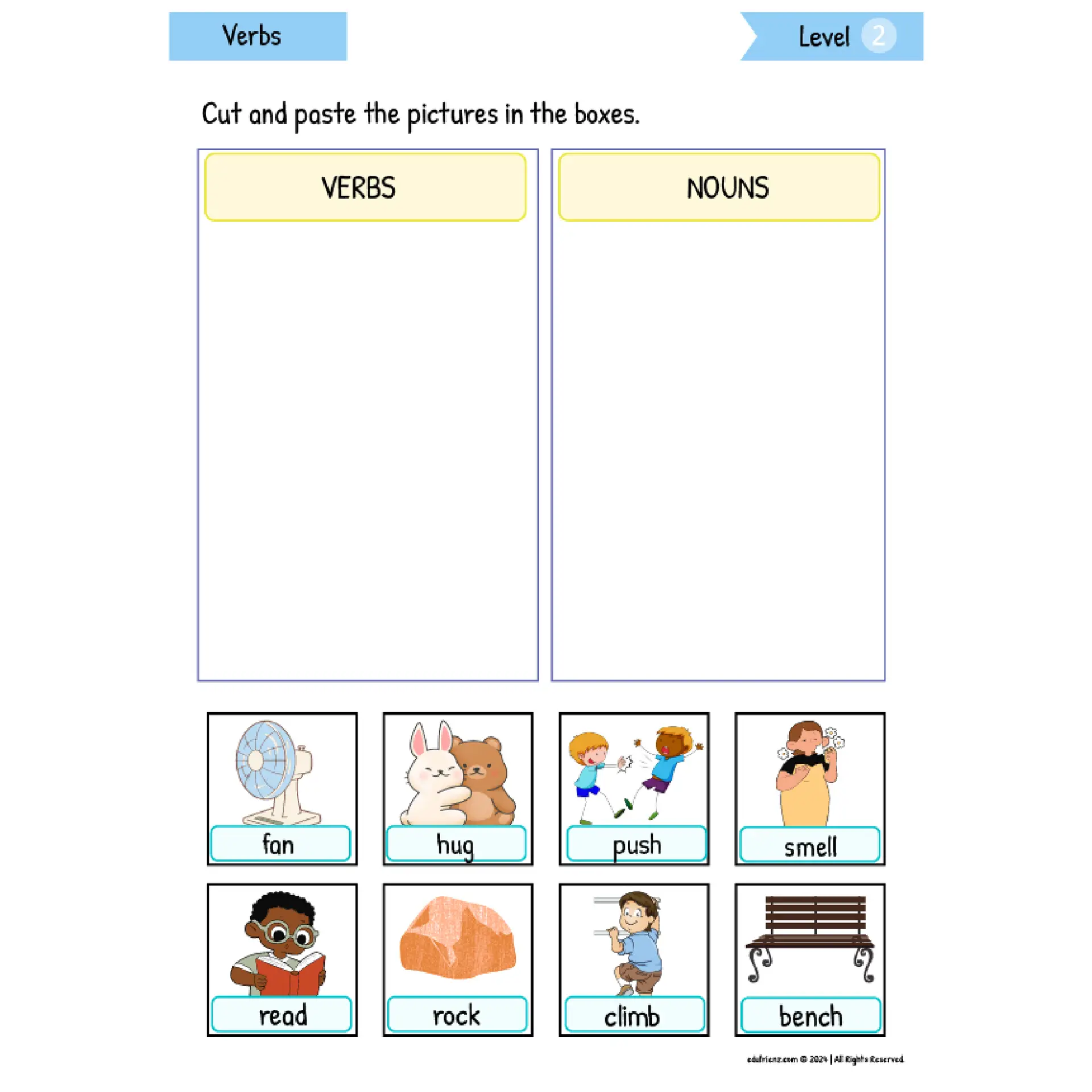 Learn About Verb Worksheets - Level 2 - Digital Printable 3 VERBS LEVEL 2 VOL 1 3