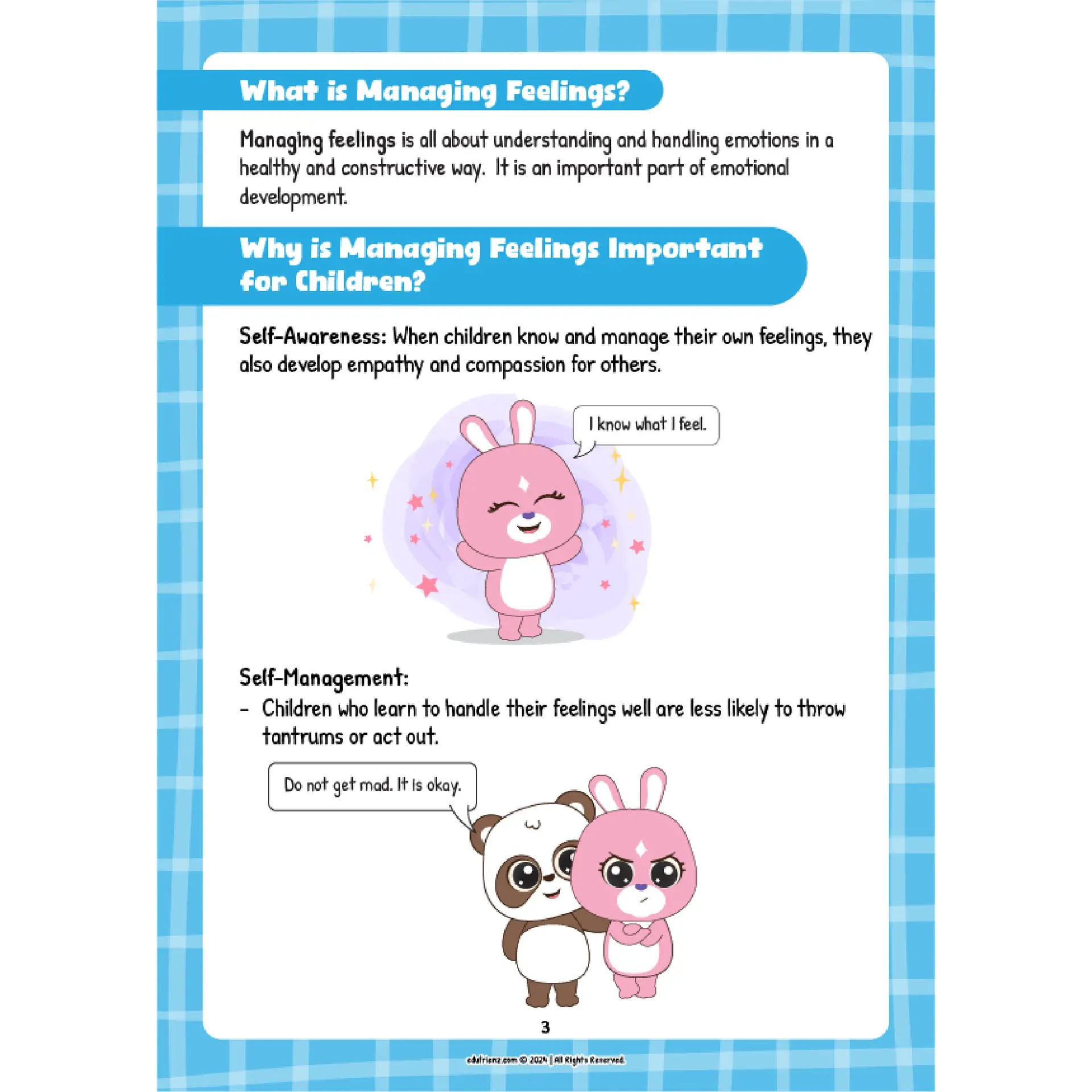 Edufrienz Learn About SEL Managing Your Feelings - Digital Printable 3 LEARN ABOUT MANAGING YOUR FEELINGS 3