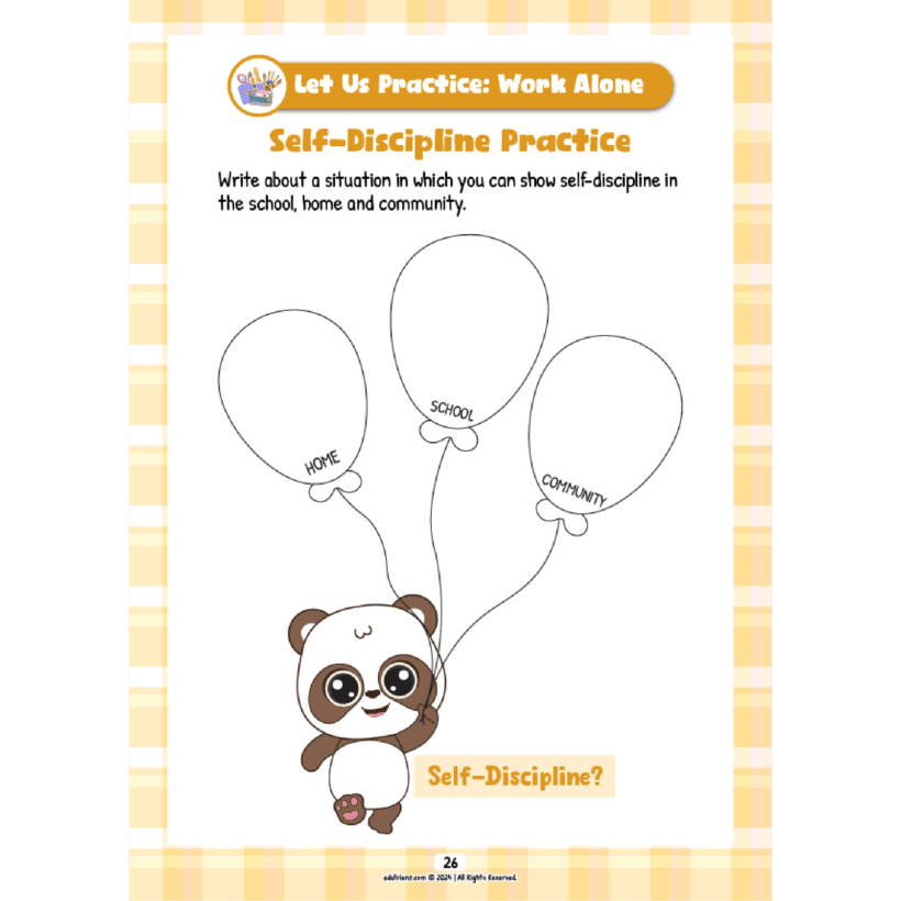 Edufrienz Learn About SEL Self Discipline - Digital Printable 3 LEARN ABOUT SELF DISCIPLINE 3