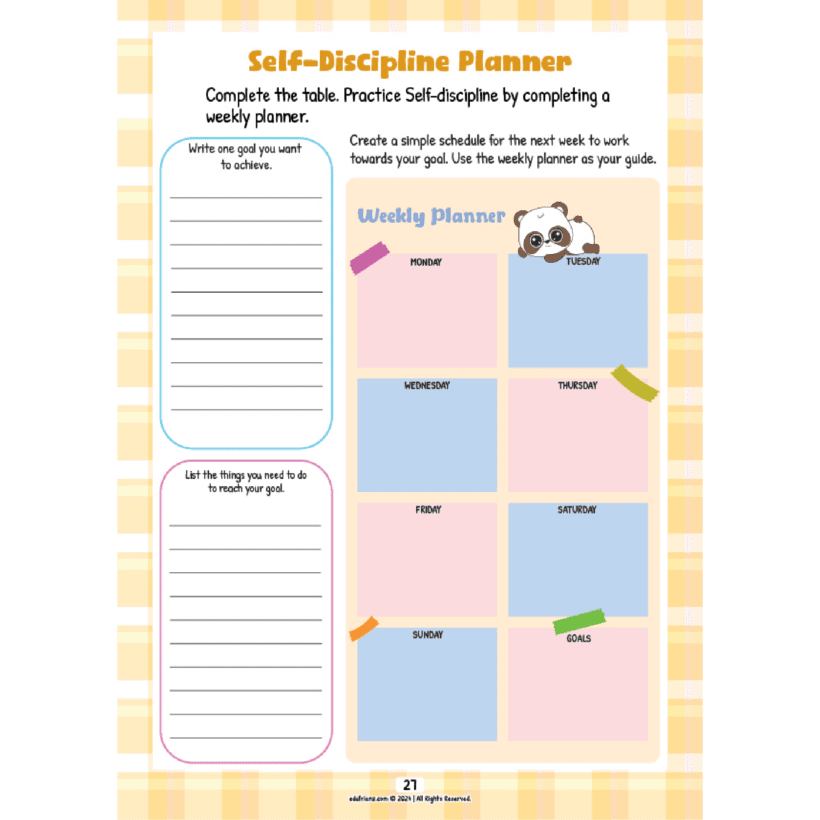 Edufrienz Learn About SEL Self Discipline - Digital Printable 4 LEARN ABOUT SELF DISCIPLINE 4