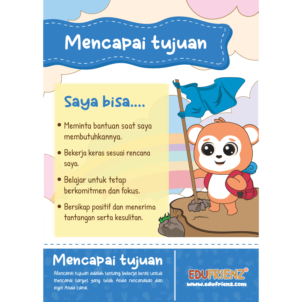 SEL Achieving Goals A Colorful & Engaging Digital Poster for Kids 2 EDU SPARK SEL - POSTER - ACHIEVING GOALS - BAHASA