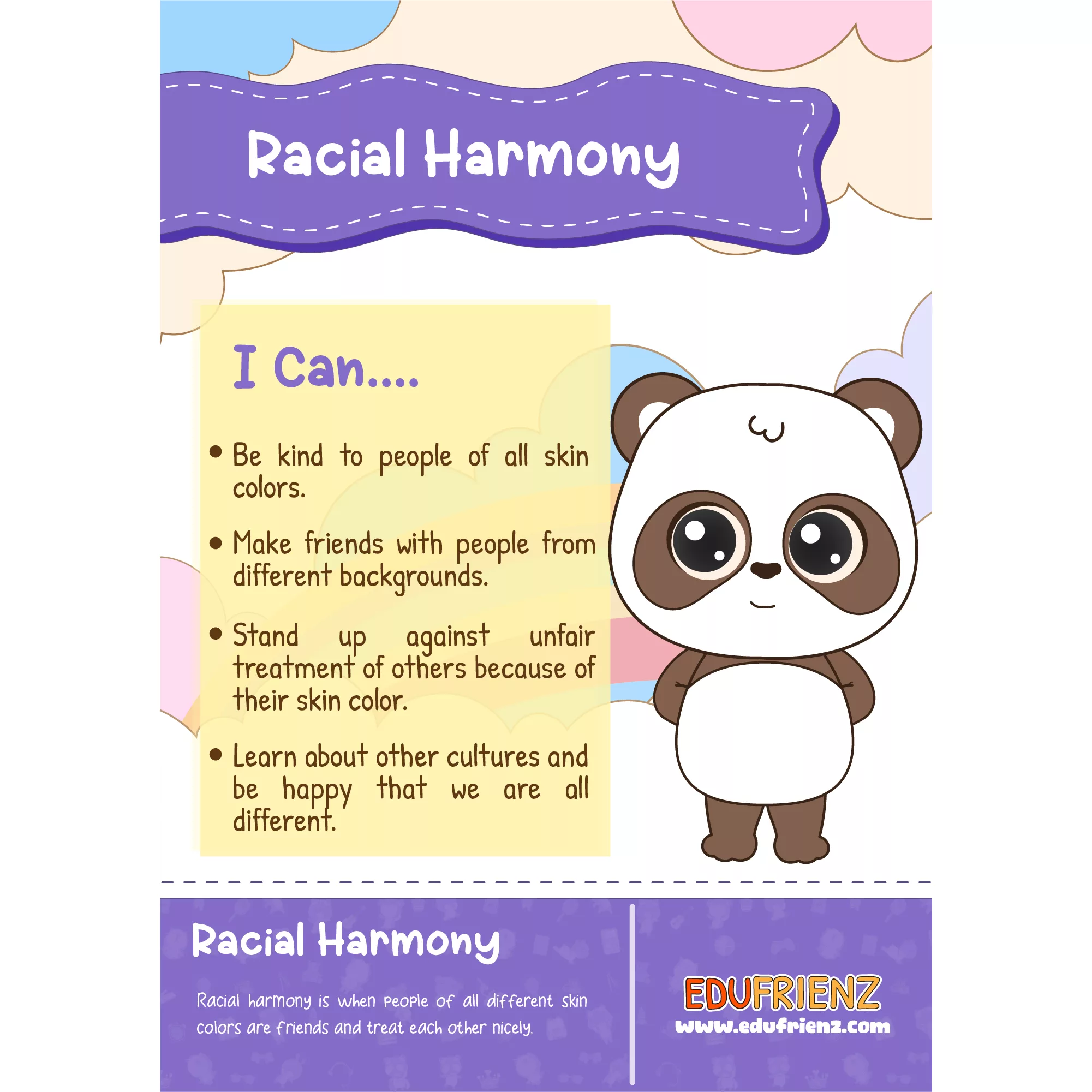 Racial Harmony Poster for Kids - SEL Digital Printable 1 EDU SPARK SEL POSTER RACIAL HARMONY jpg