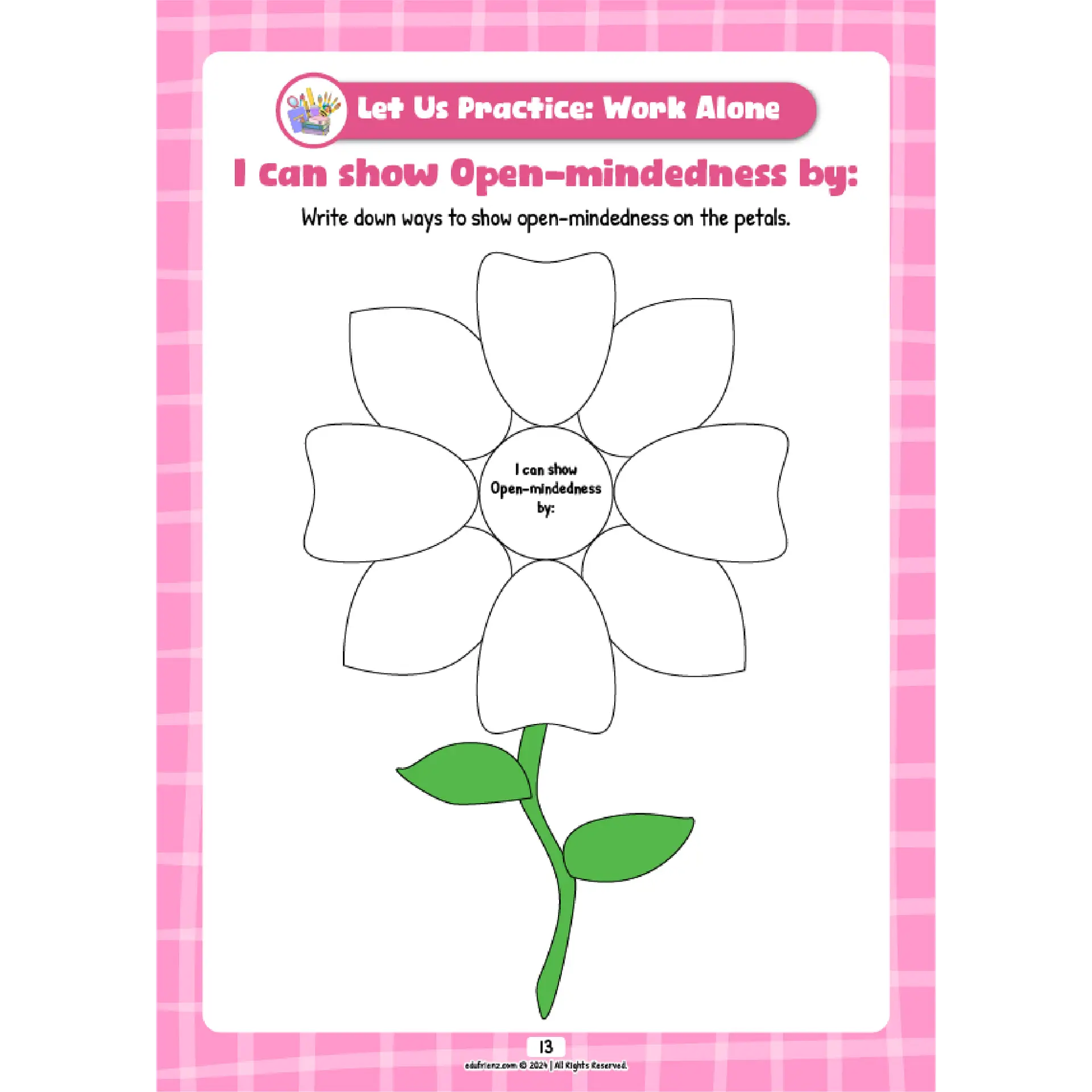 Edufrienz Learn About SEL Open-Mindedness - Digital Printable 4 LEARN ABOUT OPEN MINDEDNESS 4