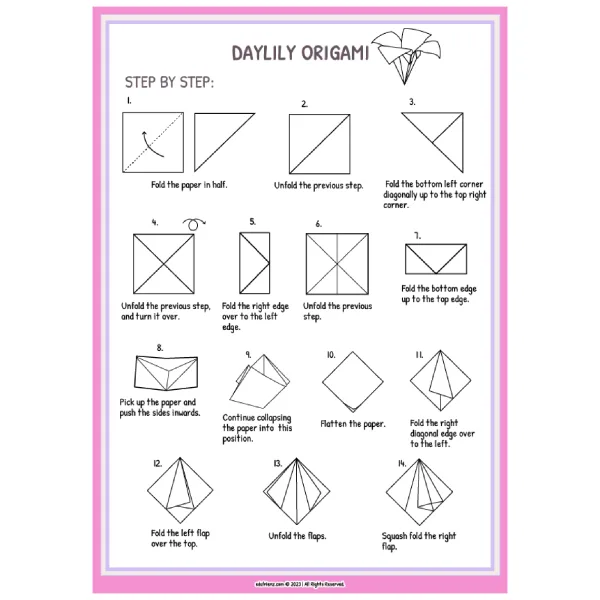 Origami Plants and Insects Folding - Game Activities Worksheet 3 Origami Plants and Insects 2 600x600 1