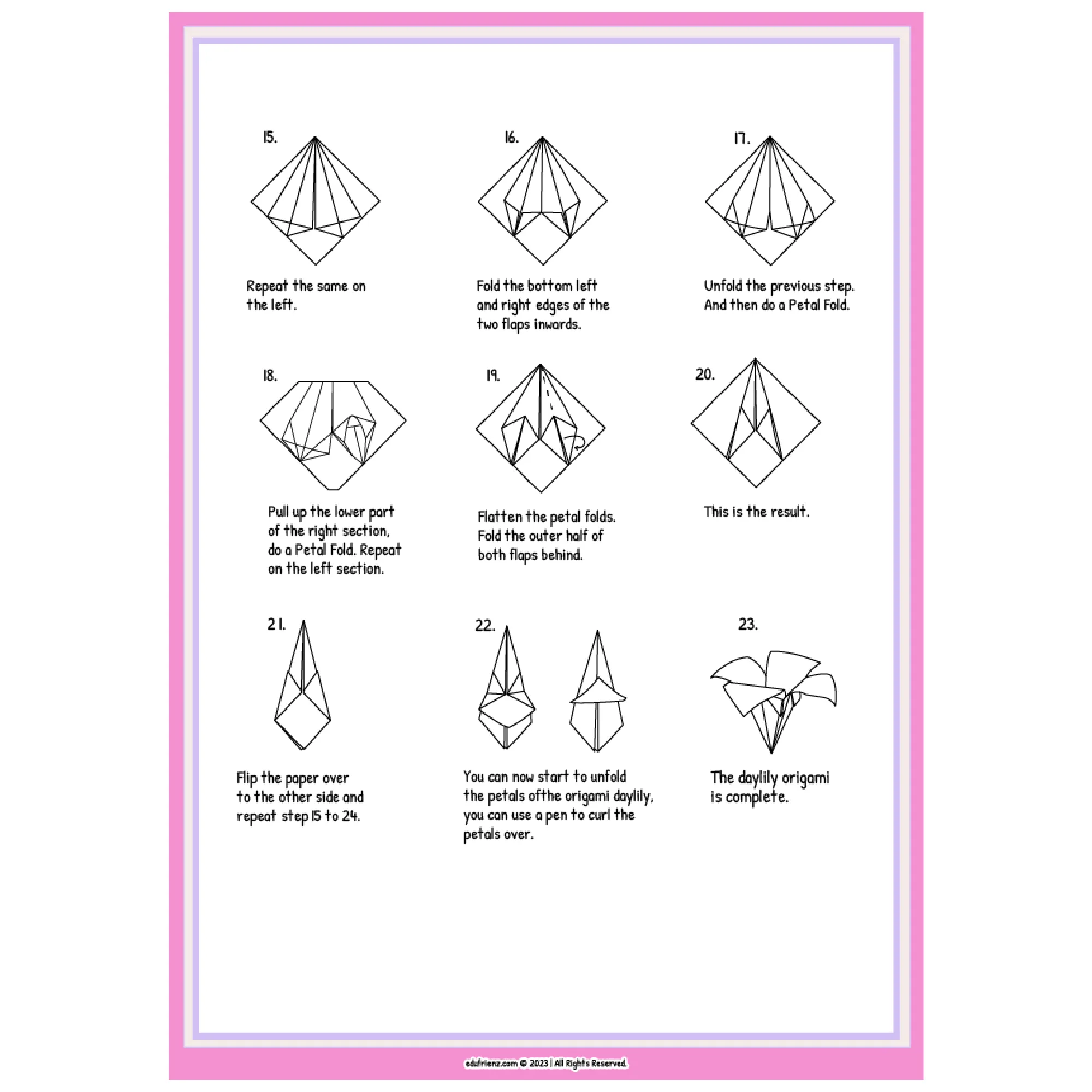 Origami Plants and Insects Folding - Game Activities Worksheet 4 Origami Plants and Insects 3 jpg