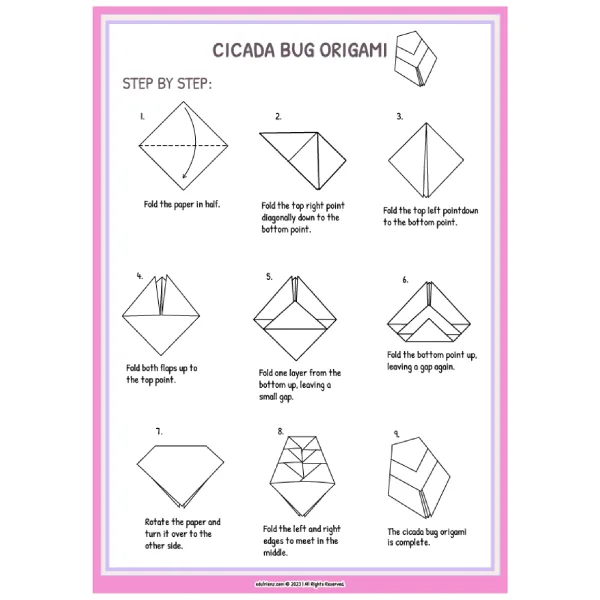 Origami Plants and Insects Folding - Game Activities Worksheet 2 Origami Plants and Insects 4 600x600 1
