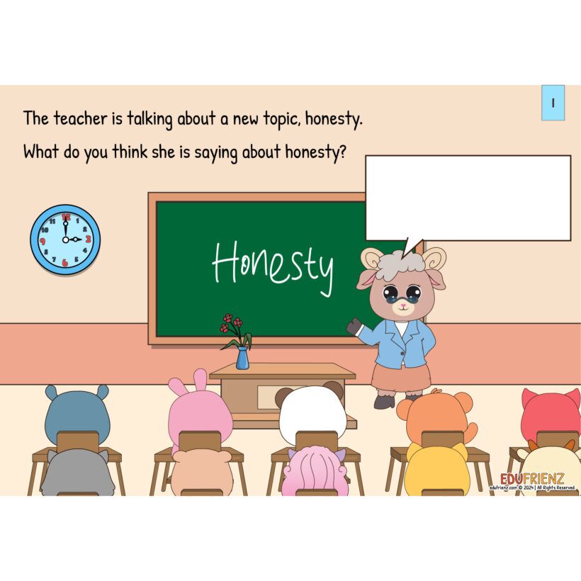 Edufrienz Honesty Comics Writing Level 1 - Digital Printable 2 EDU SPARK COMICS HONESTY 2