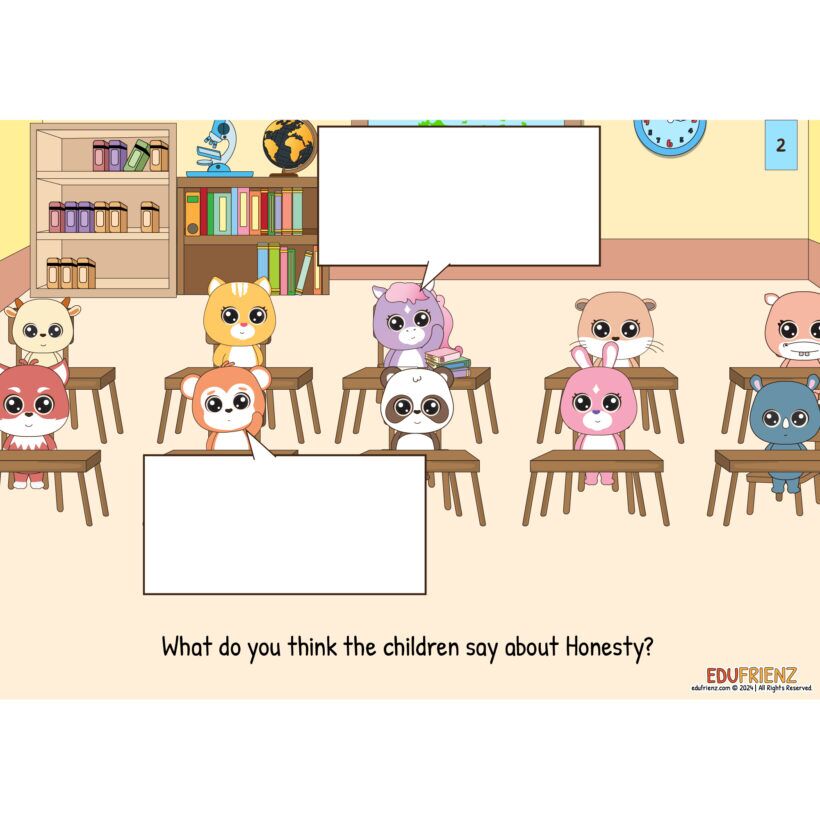 Edufrienz Honesty Comics Writing Level 1 - Digital Printable 3 EDU SPARK COMICS HONESTY 3