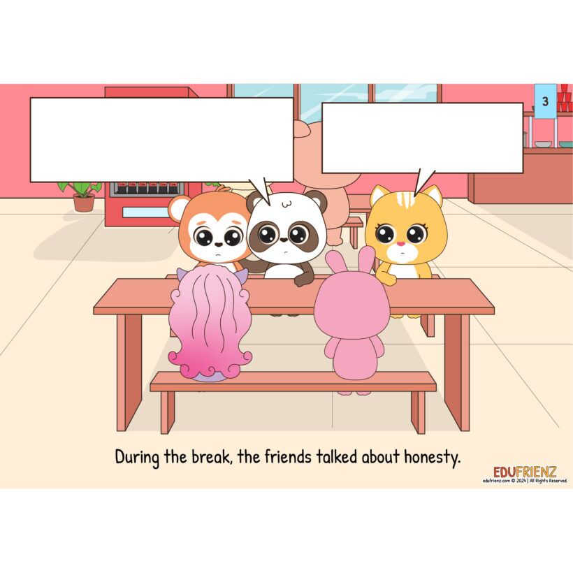 Edufrienz Honesty Comics Writing Level 1 - Digital Printable 4 EDU SPARK COMICS HONESTY 4