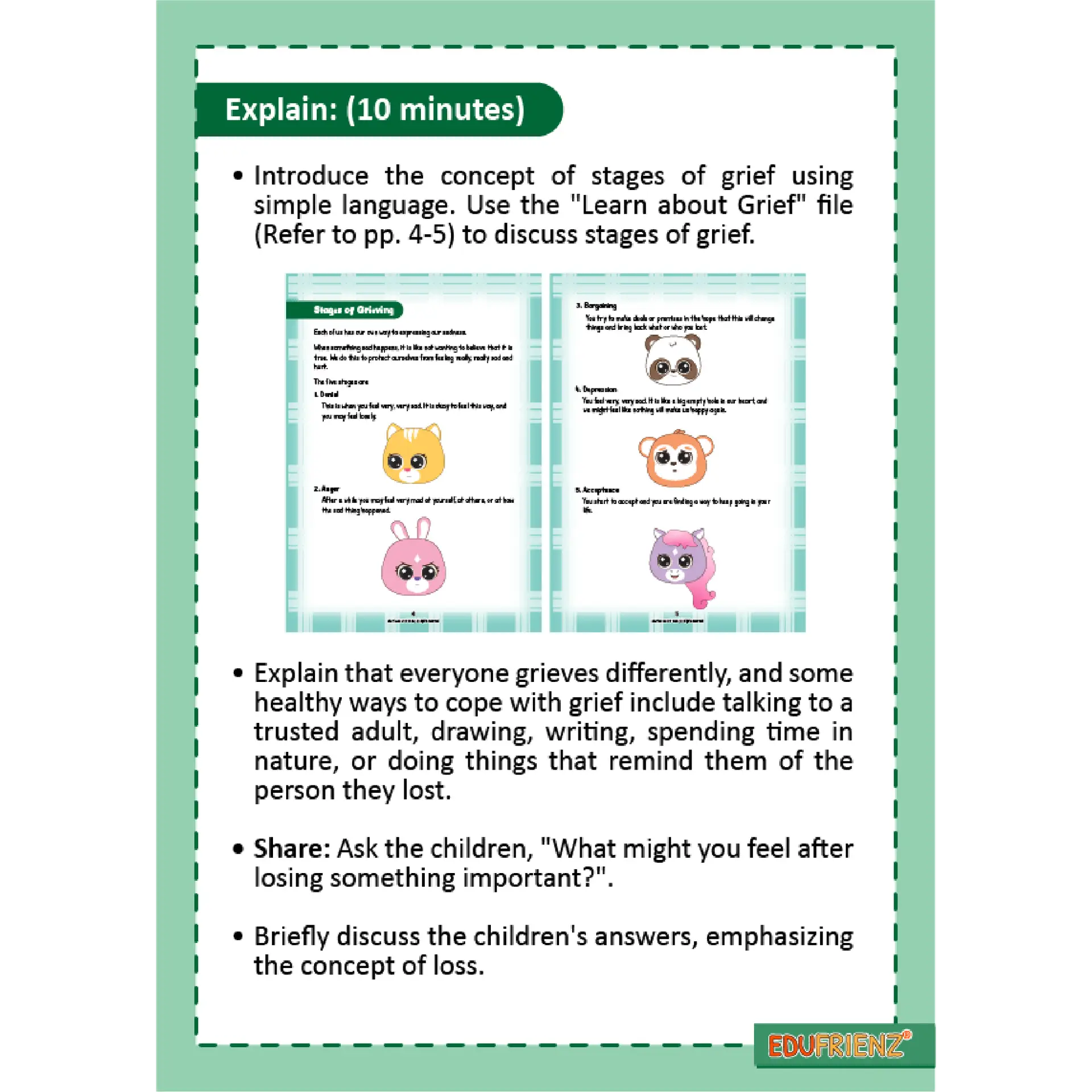 Edufrienz Learn About Grief Lesson Plan Pack – Digital Printable 10 LESSON PLAN A GRIEF 2