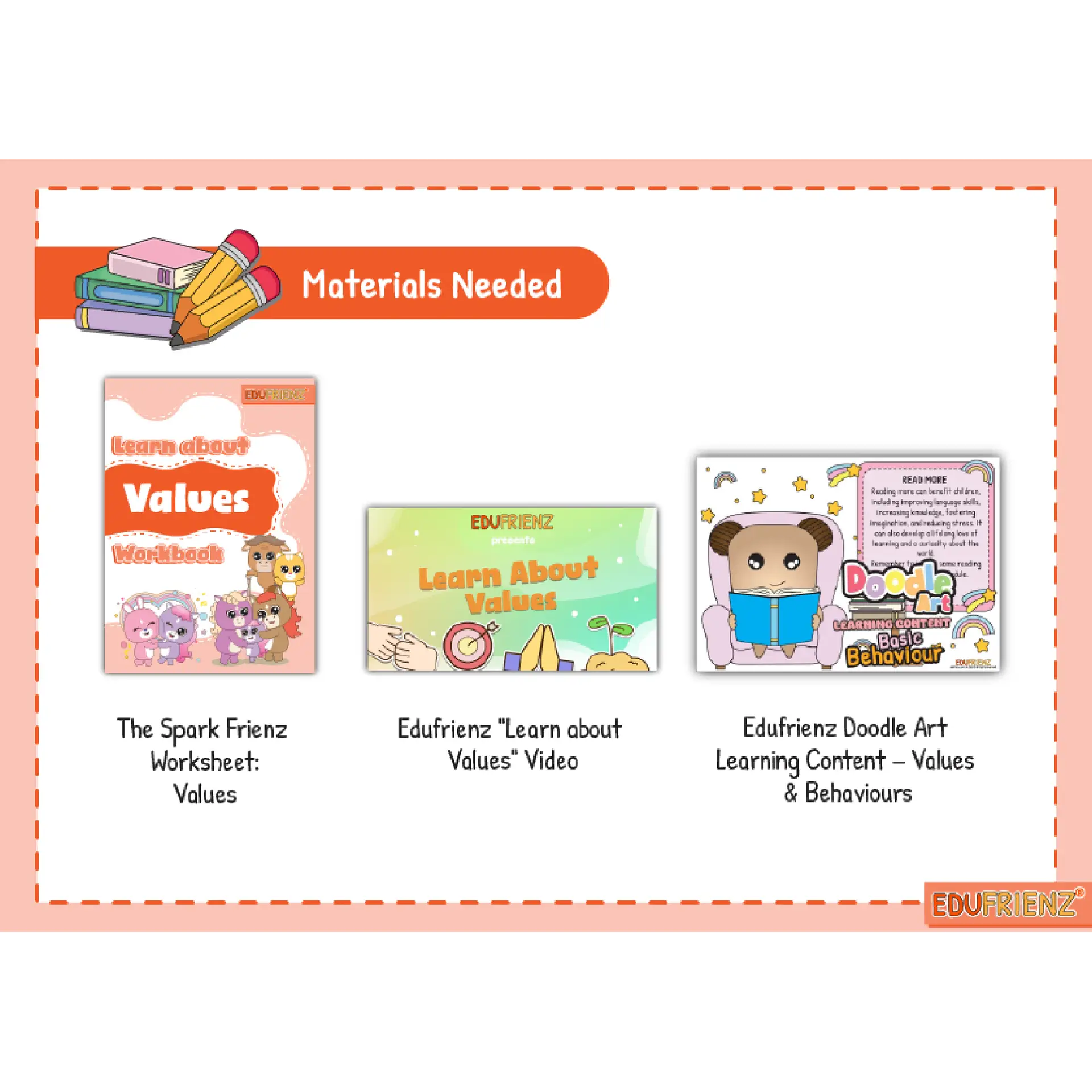 Edufrienz Learn About Values Lesson Plan Pack – Digital Printable 6 LESSON PLAN PRESENTATION VALUES 2