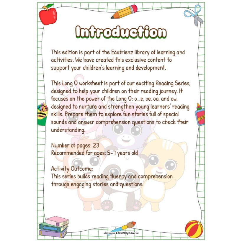 Let's Learn Long Vowel Sounds “o” – Digital printable 2 LONG O SOUND 2