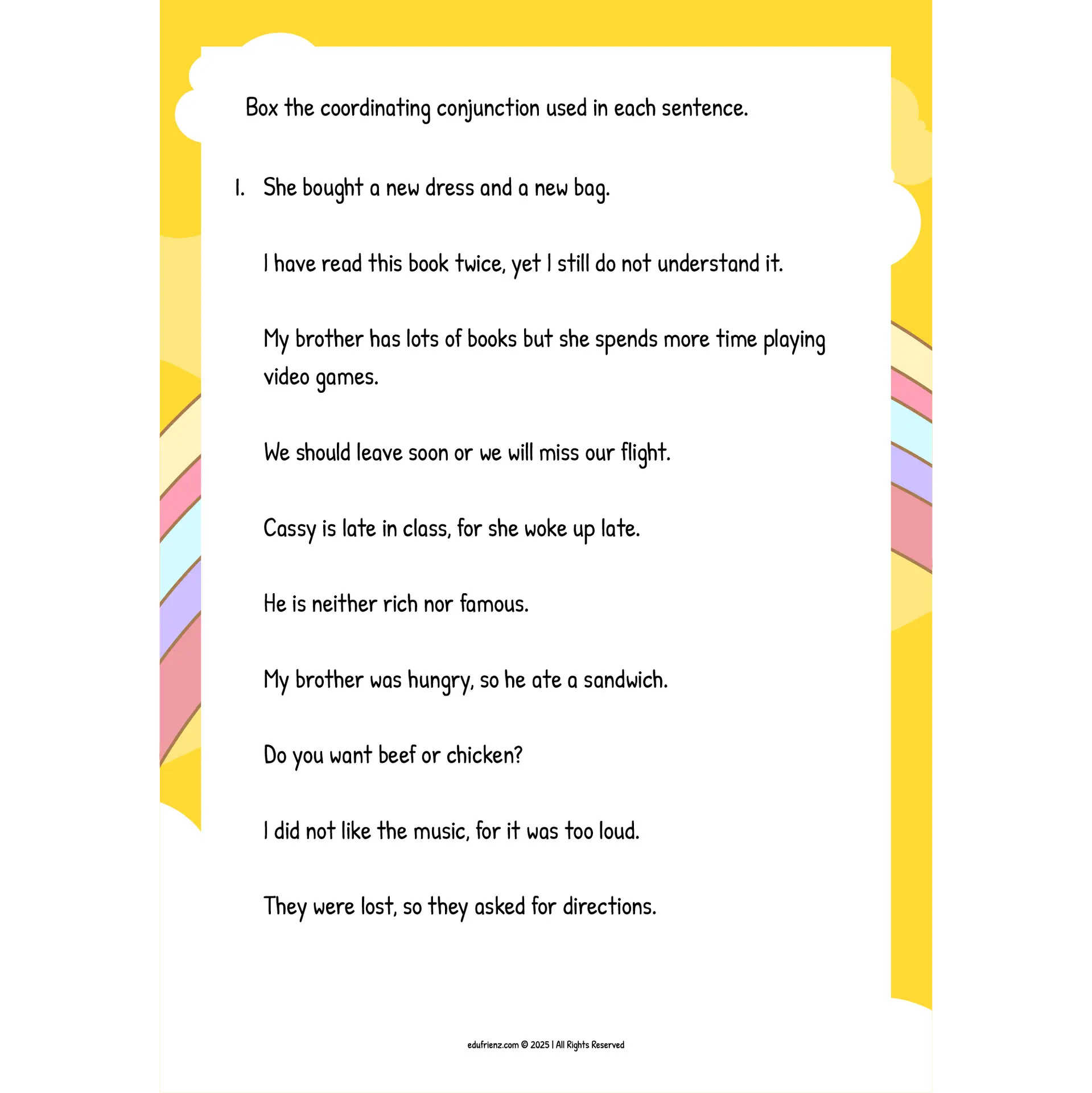 Let’s Learn Coordinating Conjunctions (Fanboys) – Digital Printable 3 EDU ENG COORDINATING CONJUNCTION 3