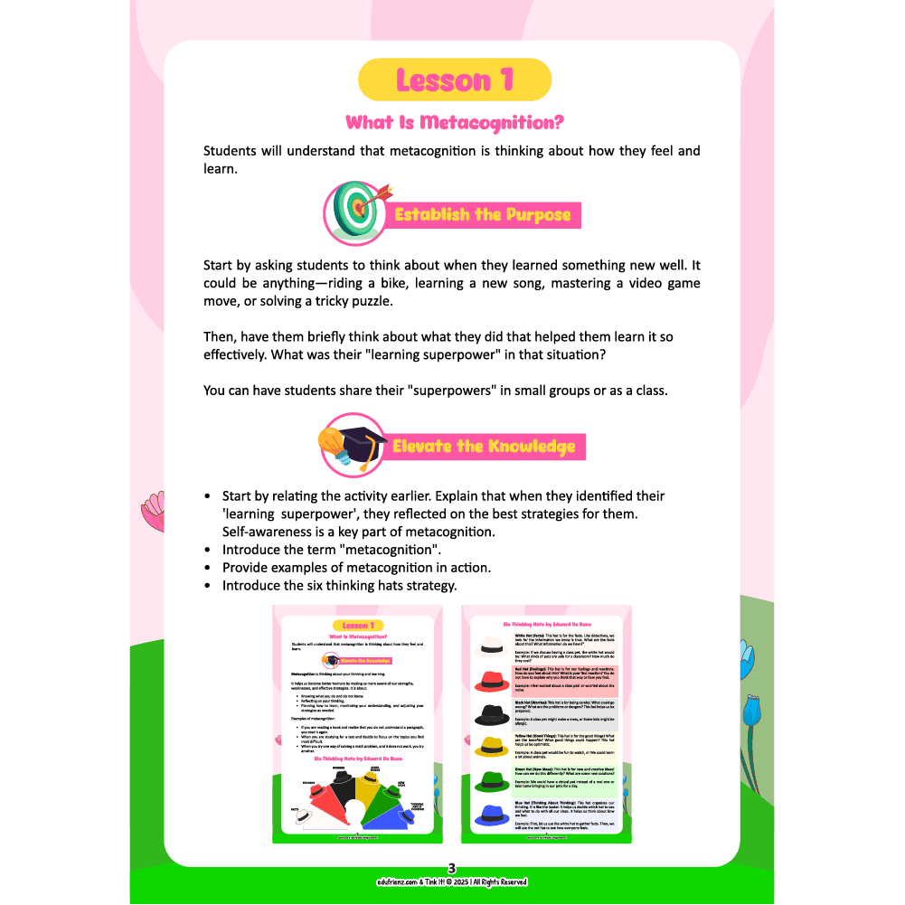 Edufrienz Executive Functions Guide: Strand 10- Metacognition 2 EDU - EF - GUIDE - STRAND10 - 2