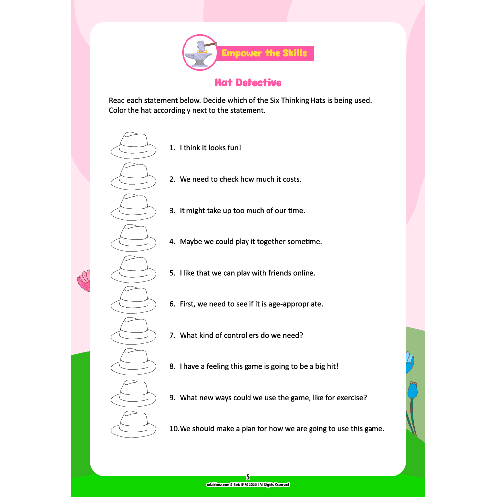 Edufrienz Executive Functions Workbook: Strand 10- Metacognition 4 EDU - EF - WB - STRAND10 - 3