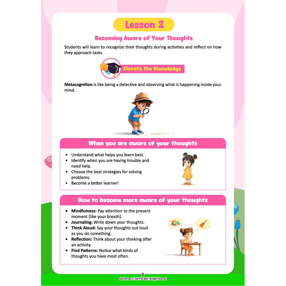 Edufrienz Executive Functions Workbook: Strand 10- Metacognition 2 EDU - EF - WB - STRAND10 - 4