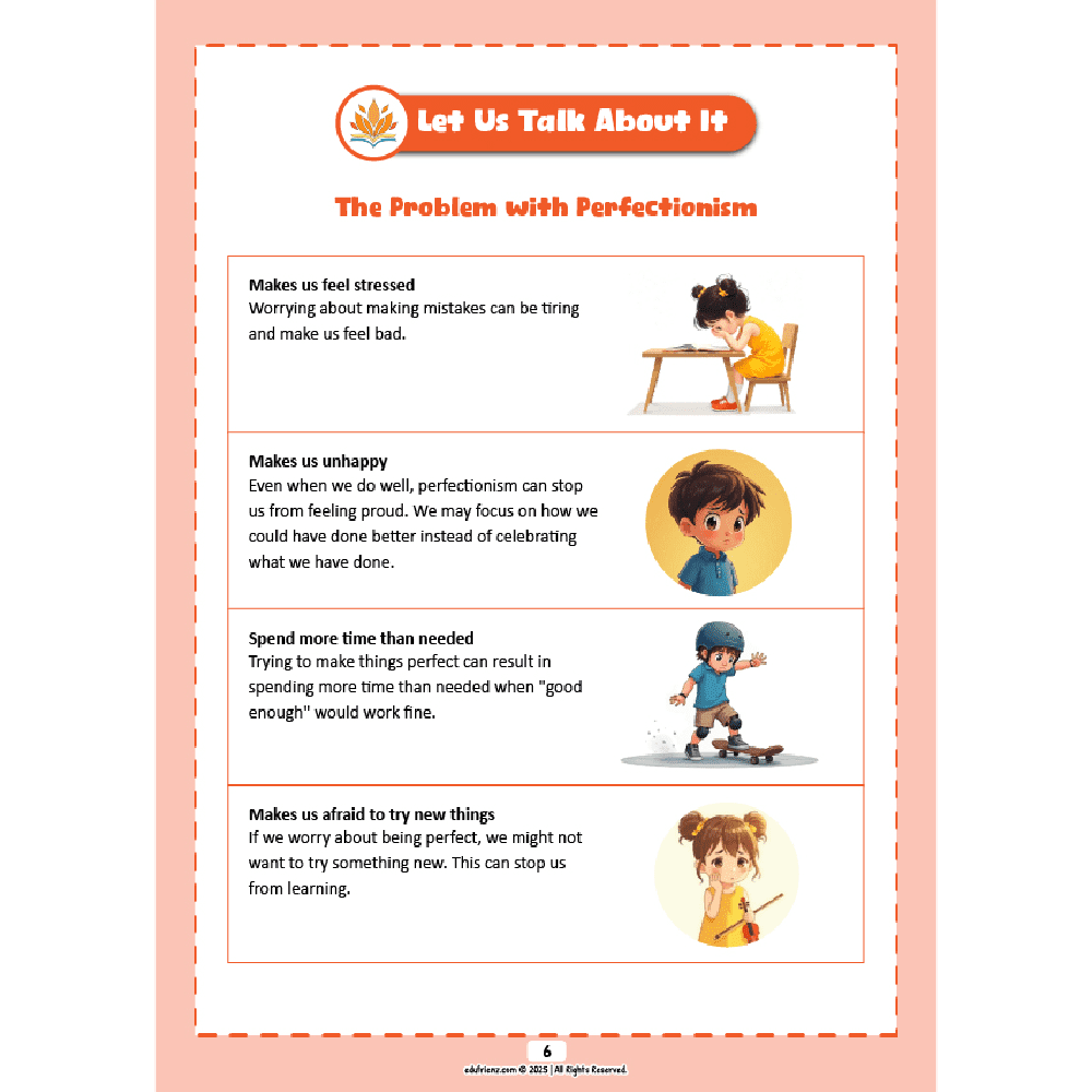 Edufrienz Life Skills Development: Perfectionism Workbook 4 LIFE SKILLS DEVELOPMENT - PERFECTIONISM_4