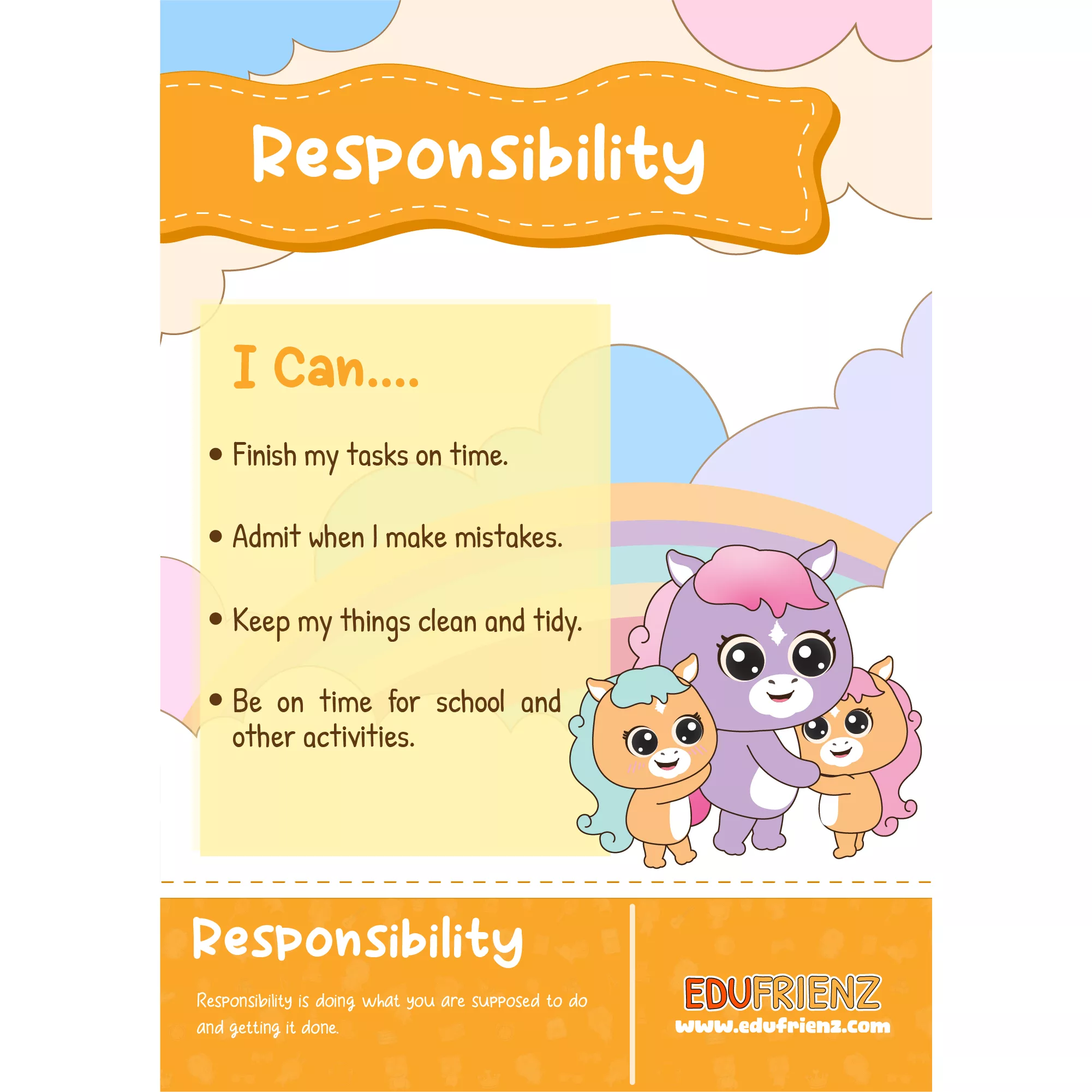Ready to Use SEL Responsibility Poster for Kids | Edufrienz