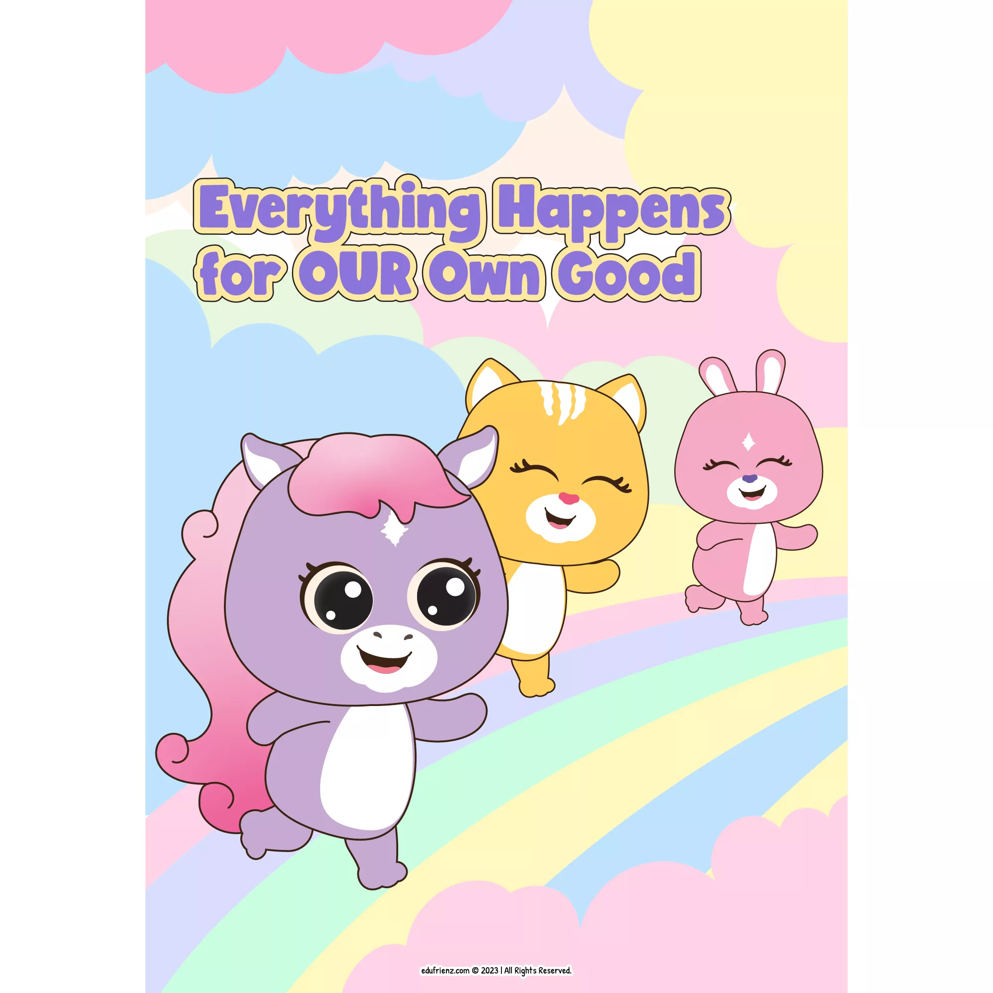 Spark Frienz affirmation Wall art - Everything happens for our own Good 1 Edu Spark WALL ART Happiness Everything Happens for our own Good jpg