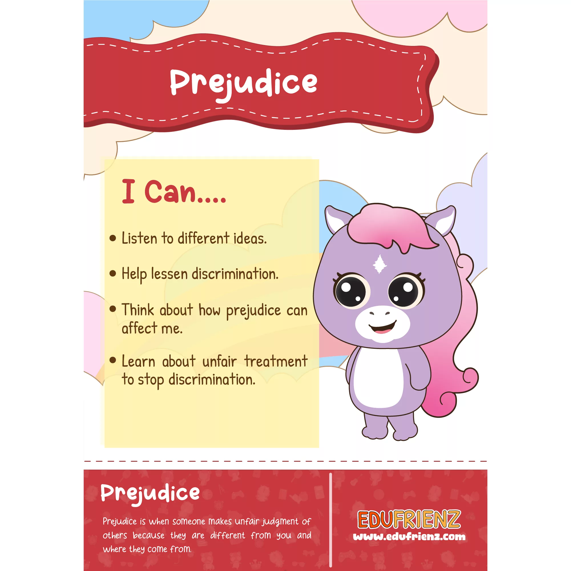 Prejudice Poster for Kids - SEL Digital Printable 1 EDU SPARK SEL Prejudice Poster