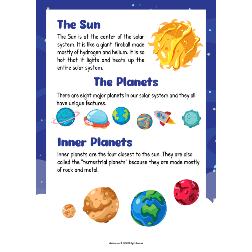 Let’s Learn Solar System Level 2 – Digital Printable 3 EDU SCIENCE SOLAR SYSTEM 3