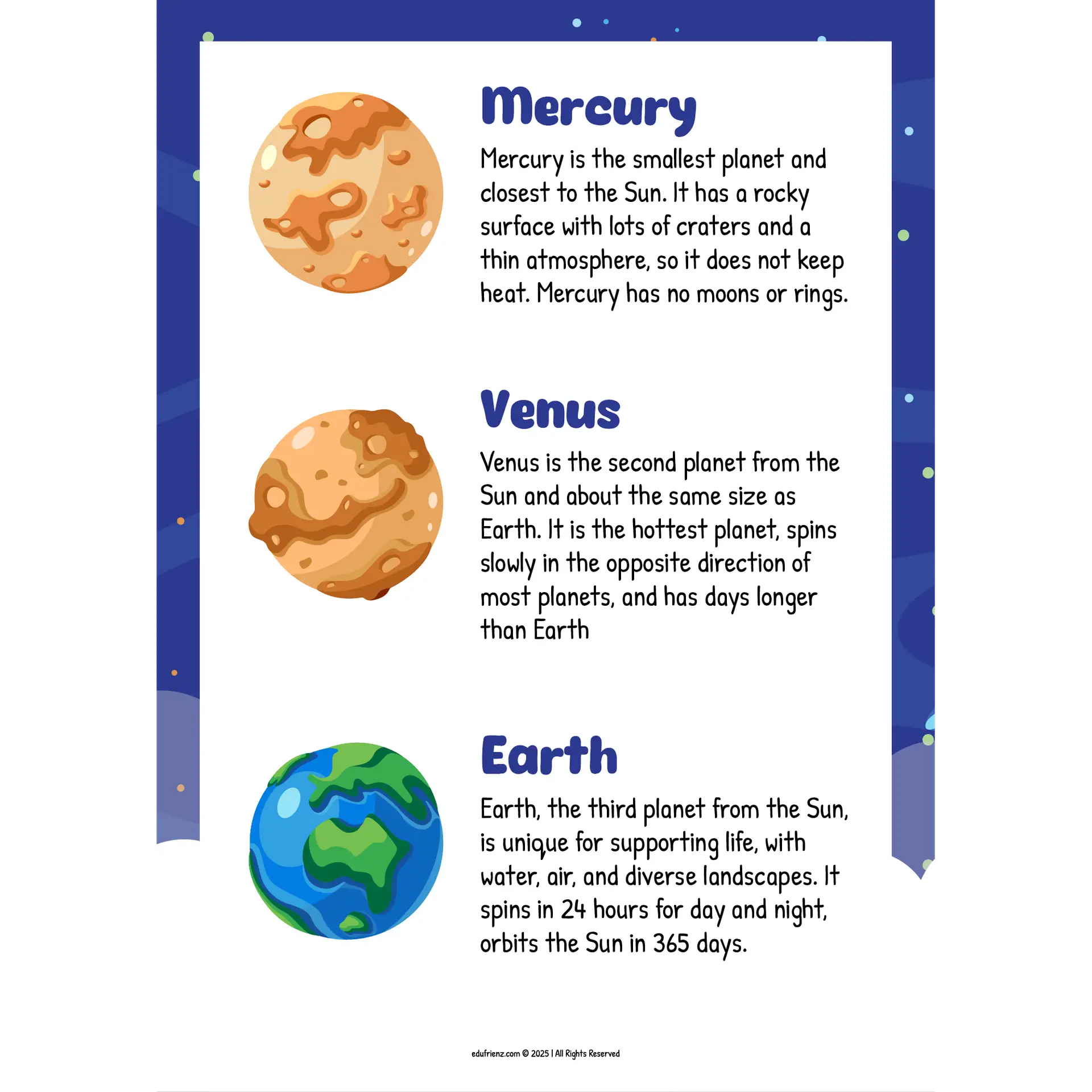 Let’s Learn Solar System Level 2 – Digital Printable 4 EDU SCIENCE SOLAR SYSTEM 4